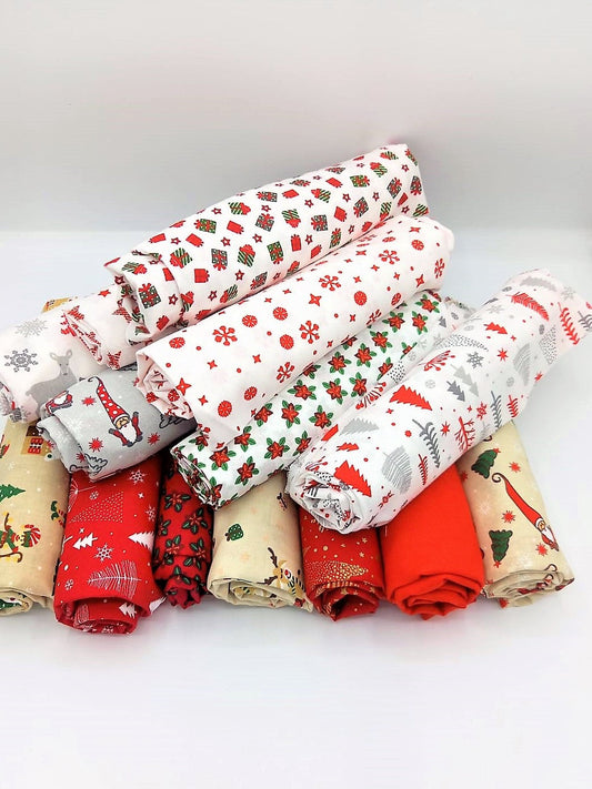 Patchwork- und Quiltpaket Stoffpaket Weihnachten