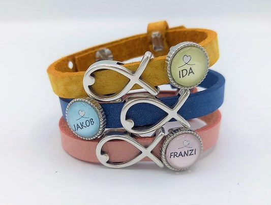 Personalisiertes Lederarmband zur Kommunion Konfirmation Firmung Taufe